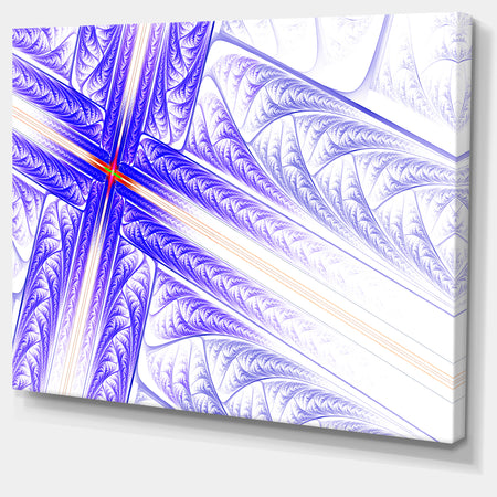 Blue Fractal Cross Design - Large Glossy Canvas Art Print
