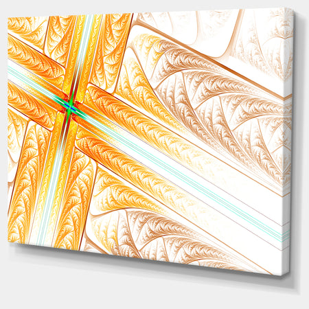 Brown Fractal Cross Design'Large Abstract Canvas Art Print