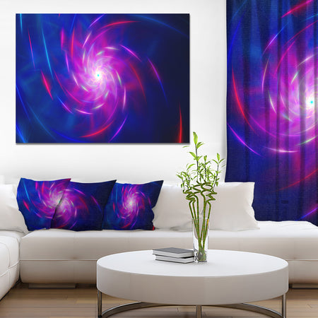 Blue Whirlpool Fractal Spirals'Large Abstract Canvas Art Print