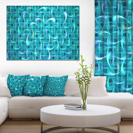 Turquoise Watercolor Fractal Pattern'Large Abstract Canvas Art Print