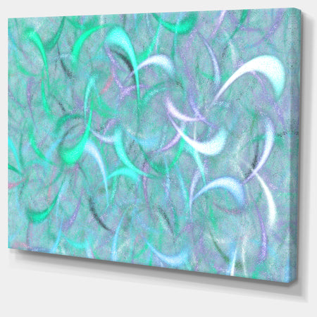 Blue Watercolor Fractal Pattern'Large Abstract Canvas Art Print