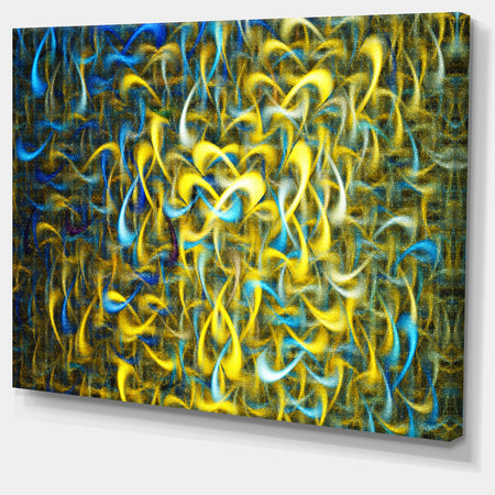 Golden Watercolor Fractal Pattern'Large Abstract Canvas Art Print