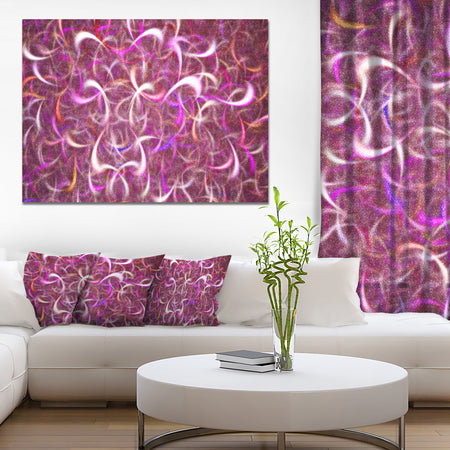 Pink Watercolor Fractal Pattern'Large Abstract Canvas Art Print