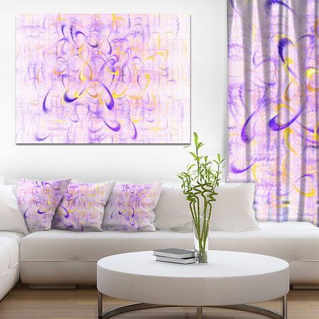 Light Purple Watercolor Fractal Art'Large Abstract Canvas Art Print