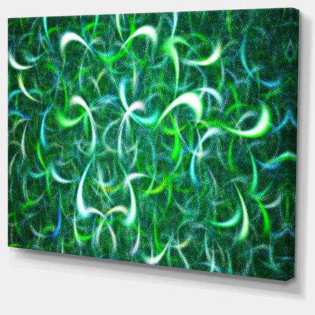 Dark Green Watercolor Fractal Art'Large Abstract Canvas Art Print