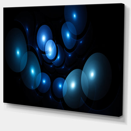 Bright Blue 3D Surreal Circles'Large Abstract Canvas Art Print