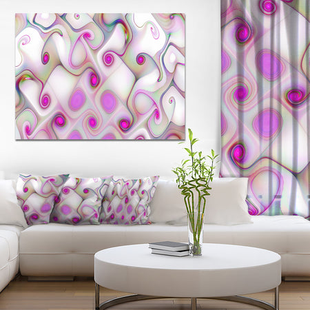 Pink Fractal Pattern with Swirls - Abstract Canvas Wall Art