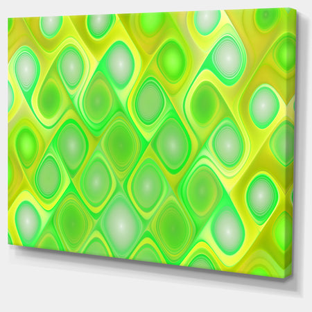 Green Fractal Pattern with Swirls - Abstract Wall Art Canvas