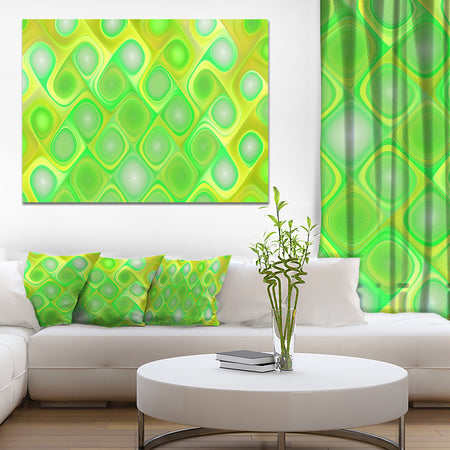 Green Fractal Pattern with Swirls - Abstract Wall Art Canvas