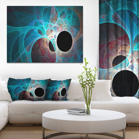 Fractal Angel Wings in Blue - Abstract Wall Art Canvas