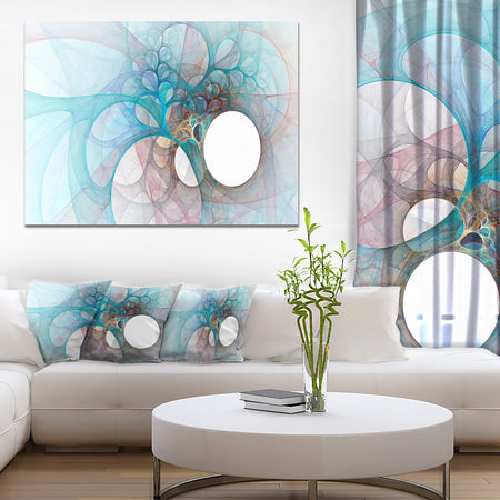 Fractal Angel Wings in Light Blue - Abstract Wall Art Canvas