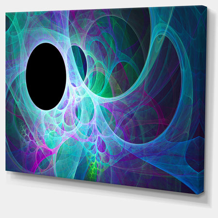 Blue Angel Wings on Black - Abstract Wall Art Canvas