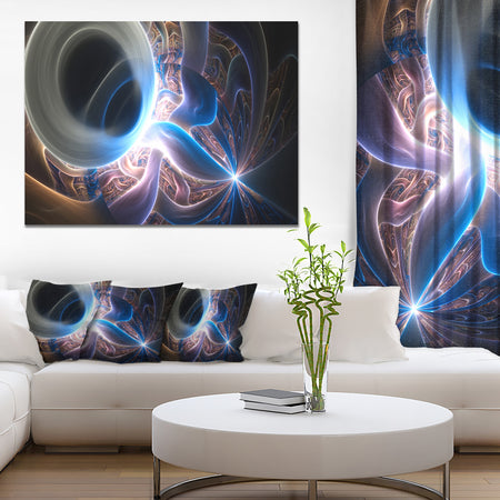 Glowing Blue Silver Plasma - Abstract Wall Art Canvas