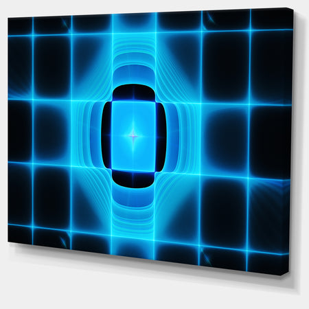 Blue on Black Thermal Infrared Visor - Abstract Wall Art on Canvas