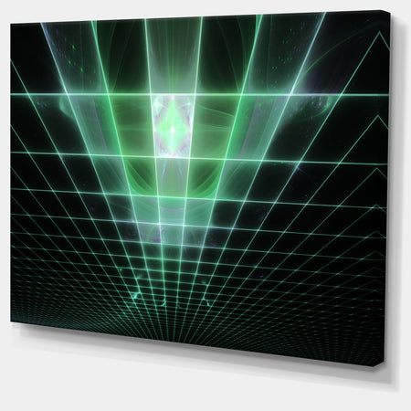 Light Green Bat on Radar Screen - Abstract Wall Art on Canvas