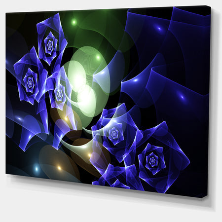 Blue Bouquet of Beautiful Roses - Abstract Wall Art on Canvas