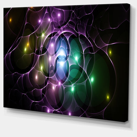 Multi-Color Fractal Space Circles - Extra Large Abstract Canvas Art Print