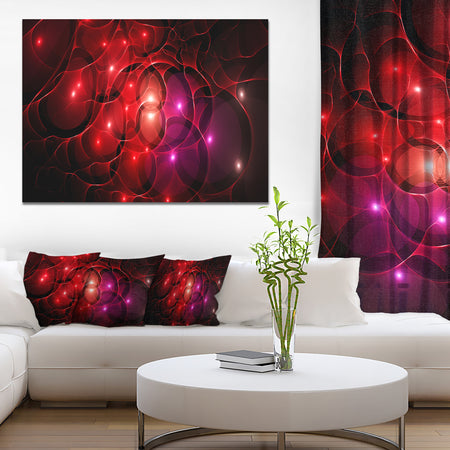 Red Fractal Space Circles - Extra Large Abstract Canvas Art Print