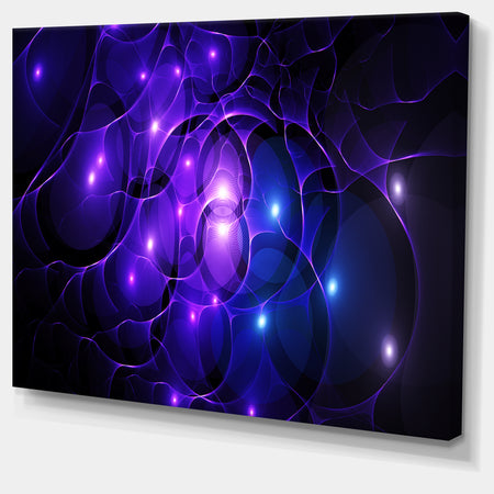 Blue Fractal Space Circles - Extra Large Abstract Canvas Art Print