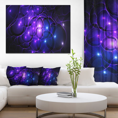 Blue Fractal Space Circles - Extra Large Abstract Canvas Art Print