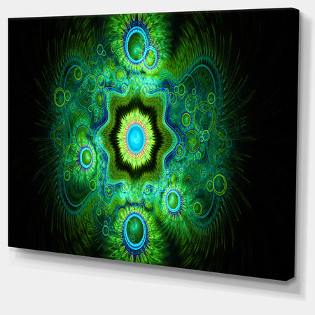 Cabalistic Bright Green Texture - Extra Large Abstract Canvas Art Print