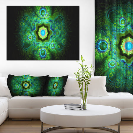 Cabalistic Bright Green Texture - Extra Large Abstract Canvas Art Print