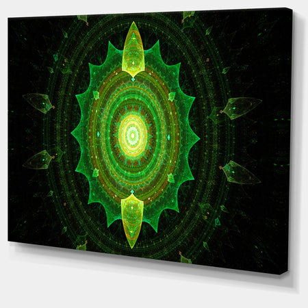 Cabalistic Green Fractal Sphere - Extra Large Abstract Canvas Art Print