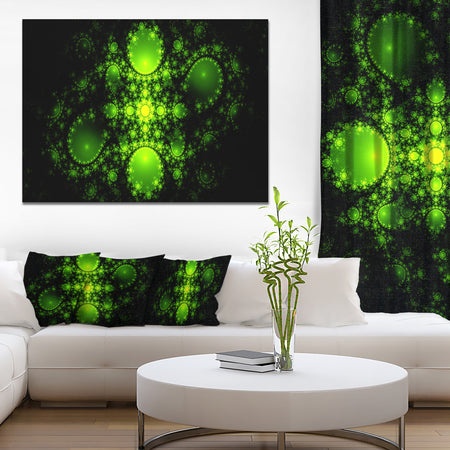 Cabalistic Green Fractal Design - Extra Large Abstract Canvas Art Print