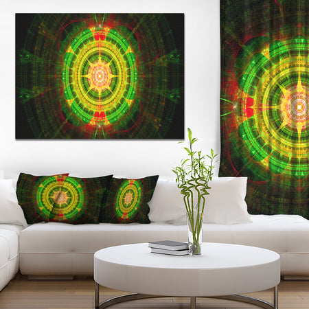 Bright Green Fractal Sphere - Abstract Wall Art Canvas