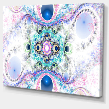 Cryptical Blue Fractal Pattern - Abstract Wall Art Canvas