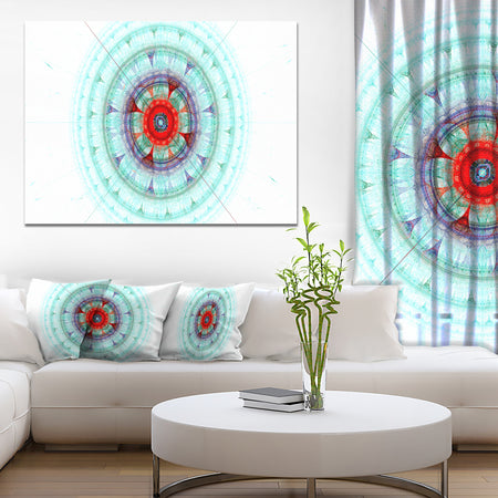 Light Blue Fractal Sphere - Abstract Wall Art Canvas