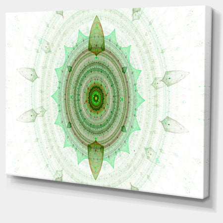 Light Green Cryptical Sphere - Abstract Wall Art Canvas