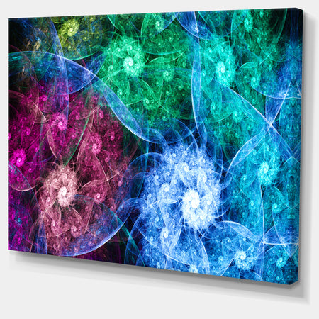 Multi-Color Bright Exotic Flowers - Abstract Wall Art Canvas