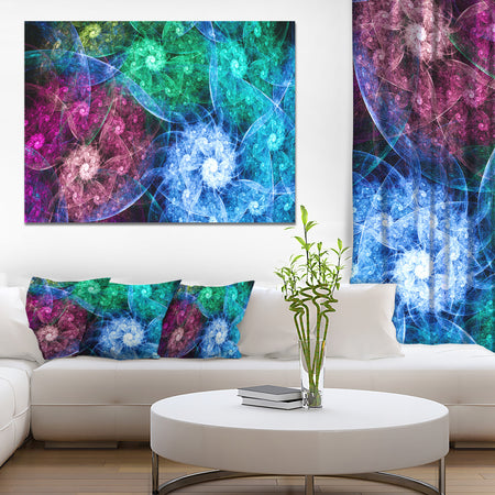 Multi-Color Bright Exotic Flowers - Abstract Wall Art Canvas