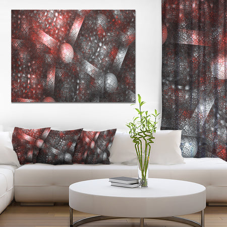 Crystal Cell Red Steel Texture - Extra Large Abstract Canvas Art Print