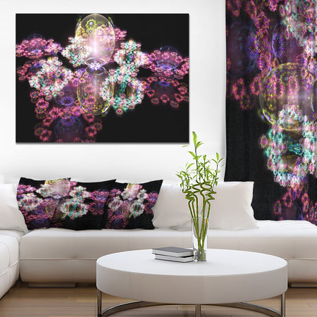 Pink Water Drops on Mirror - Extra Large Abstract Canvas Art Print