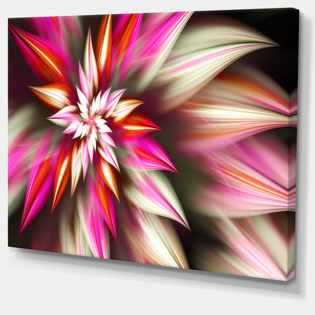 Exotic Red Fractal Spiral Flower - Extra Large Abstract Canvas Art Print