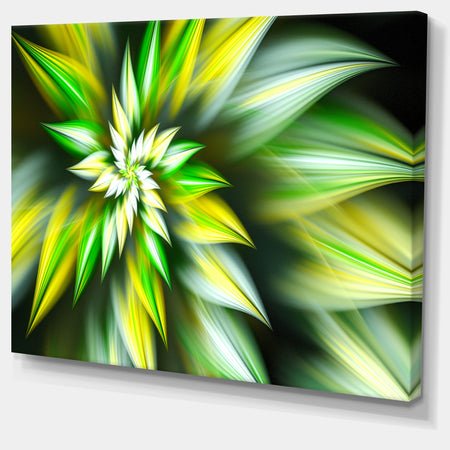 Exotic Green Fractal Spiral Flower - Extra Large Abstract Canvas Art Print
