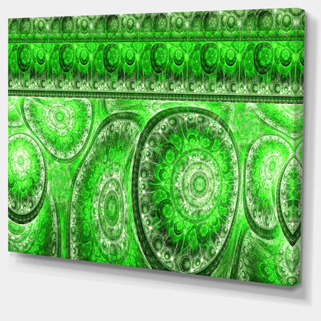 Green Living Cells Fractal Design - Extra Large Abstract Canvas Art Print