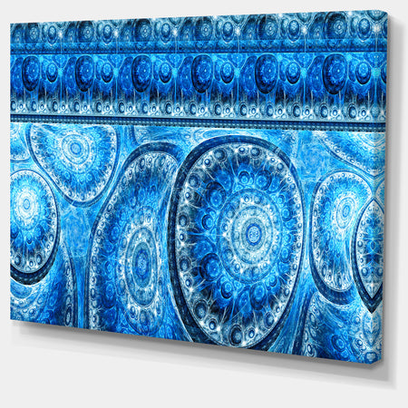 Blue Living Cells Fractal Design - Extra Large Abstract Canvas Art Print