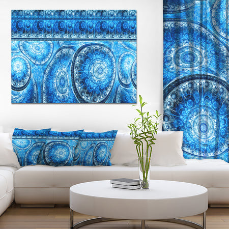 Blue Living Cells Fractal Design - Extra Large Abstract Canvas Art Print