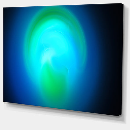 Blue Misty Sphere on Black - Extra Large Abstract Canvas Art Print