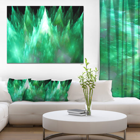 Green Fractal Crystals Design - Extra Large Abstract Canvas Art Print