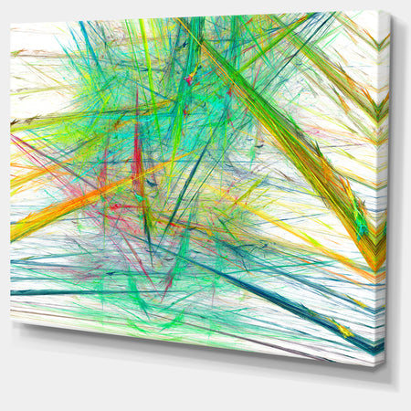 Green Magical Fractal Pattern - Extra Large Abstract Canvas Art Print