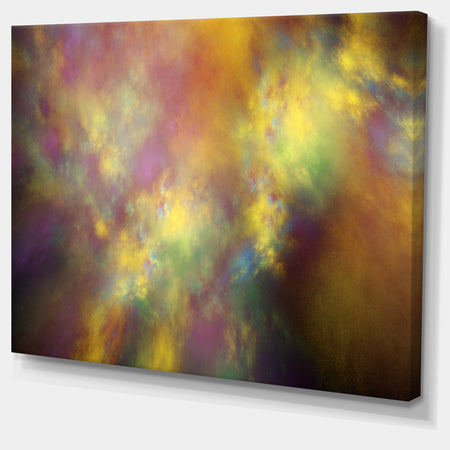 Perfect Yellow Starry Sky - Extra Large Abstract Canvas Art Print
