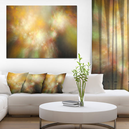 Perfect Yellow Green Starry Sky - Extra Large Abstract Canvas Art Print