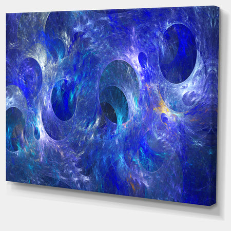 Clear Blue Fractal Glass Texture - Abstract Artwork on Canvas