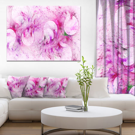 Pink White Fractal Glass Texture - Abstract Artwork on Canvas