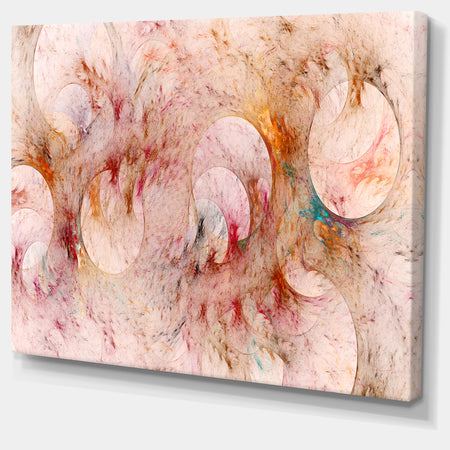 Red Circles Fractal Texture - Abstract Artwork on Canvas