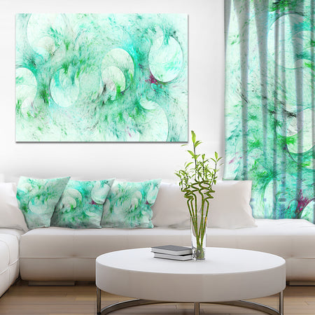 Green Circles Fractal Texture - Abstract Artwork on Canvas